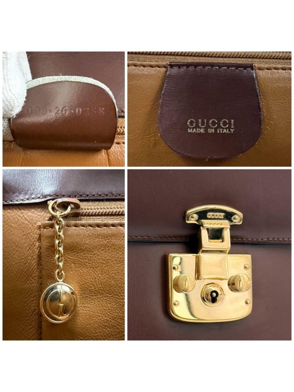 Gucci Ladylock Vintage Brown Leather Handbag - Picture 13 of 14